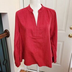 NWT Marc New York Red Suede Balloon Sleeve Blouse Size Large